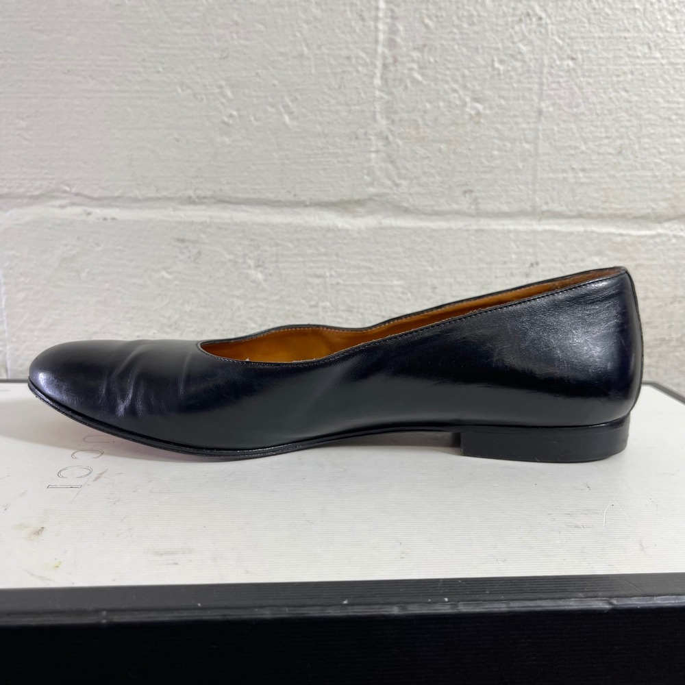 Ralph Lauren 4904 Black Leather Ballet Flats Slip On Women 6.5 AA Made in Italy - Picture 5 of 12